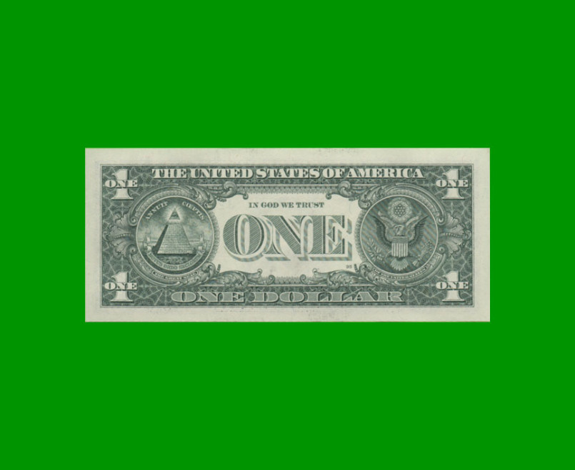 BILLETE DE EEUU 1,00 DOLAR, SELLO VERDE, PICK 537, ESTADO SIN CIRCULAR.- - Imagen 2