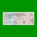 BONO DE SALTA 1,00 DE AUSTRAL, EC 054, AÑO 1987, ESTADO MUY BUENO+.-