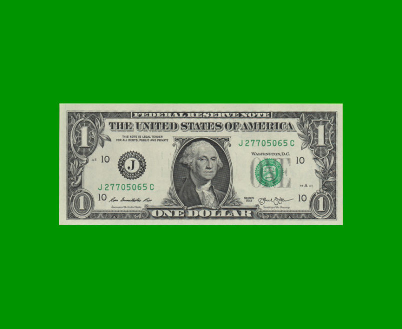 BILLETE DE EEUU 1,00 DOLAR, SELLO VERDE, PICK 537, ESTADO SIN CIRCULAR.-