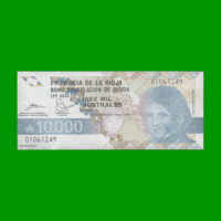 BONO DE LA RIOJA 10.000,00 DE AUSTRALES, EC 044, AÑO 1989, ESTADO EXCELENTE+.-
