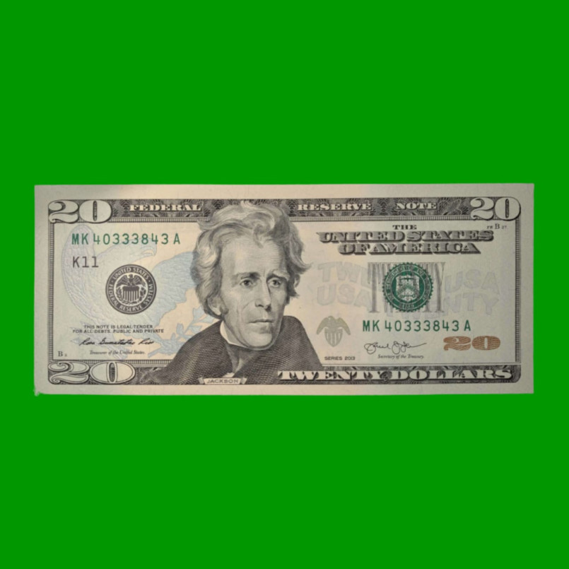 BILLETE DE EEUU 20,00 DOLARES, SELLO VERDE, PICK 541, ESTADO SIN CIRCULAR.-