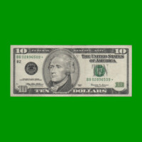 REPOSICION BILLETE DE EEUU 10,00 DOLARES, SELLO VERDE, PICK 506, ESTADO BUENO+.-