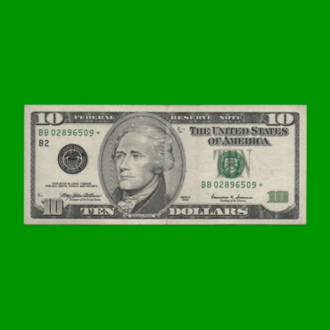 REPOSICION BILLETE DE EEUU 10,00 DOLARES, SELLO VERDE, PICK 506, ESTADO BUENO+.-
