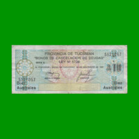 BONO DE TUCUMAN 10,00 AUSTRALES, EC 111, AÑO 1987, ESTADO BUENO.-