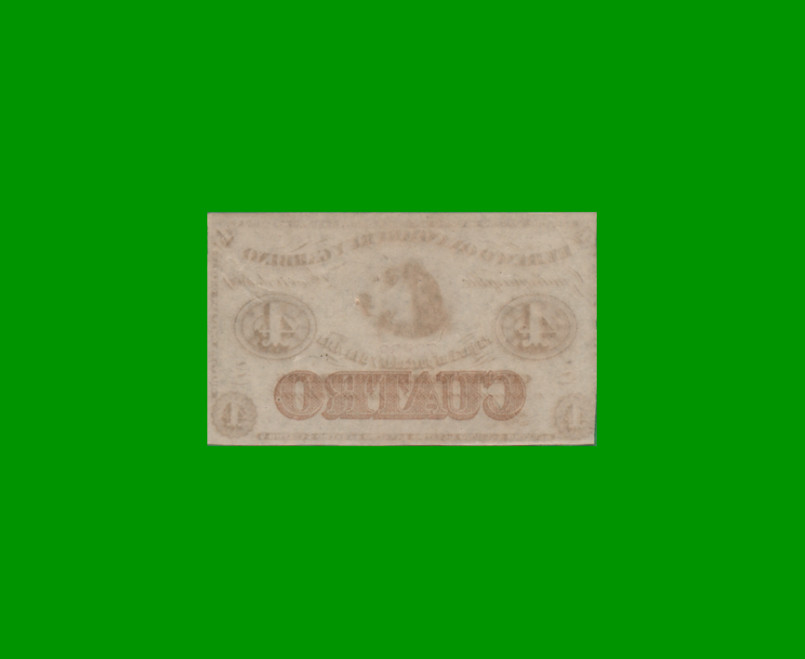 BILLETE EL BANCO OXANDABU Y GARBINO 4 REALES BOLIVIANOS, PICK S1781, AÑO 1869, ESTADO SIN CIRCULAR.- - Imagen 2