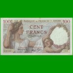 BILLETE DE FRANCIA 100 FRANCOS, PICK 94, AÑO 1941, ESTADO MUY BUENO+.-