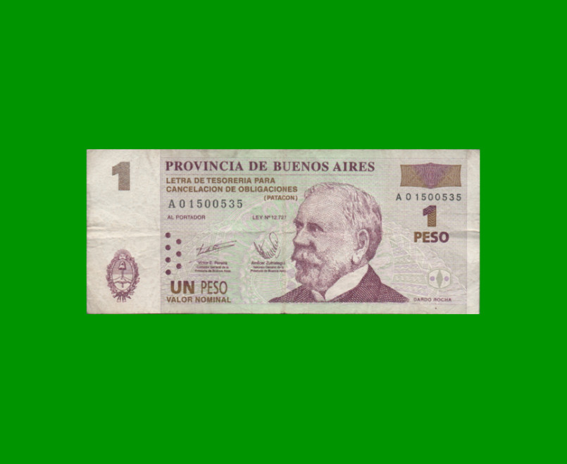 BONO DE BUENOS AIRES $1,00, EC 211, AÑO 2001, ESTADO MUY BUENO.-