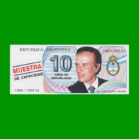 BILLETE DE CARLOS MENEM, AÑO 1989 -1999, FANTASIA ESTADO SIN CIRCULAR.-