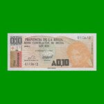 BONO DE LA RIOJA 10,00CTVOS DE AUSTRALES, EC 028, AÑO 1986, ESTADO EXCELENTE+.-