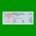 BONO DE SALTA 5,00 DE AUSTRALES, EC 062, AÑO 1987, ESTADO SIN CIRCULAR.-