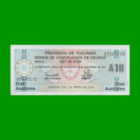 BONO DE TUCUMAN 10,00 AUSTRALES, EC 112, AÑO 1987, ESTADO SIN CIRCULAR.-