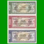 BONOS DE BUENOS AIRES LIBRANZA DE CAJA DE AHORRO HIPOTECARIO 10,00, 20,00 Y 50,00 AUSTRALES, AÑO 1985, ESTADO SIN CIRCULAR.-