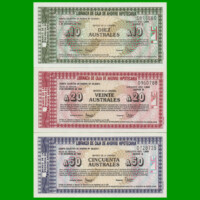 BONOS DE BUENOS AIRES LIBRANZA DE CAJA DE AHORRO HIPOTECARIO 10,00, 20,00 Y 50,00 AUSTRALES, AÑO 1985, ESTADO SIN CIRCULAR.-