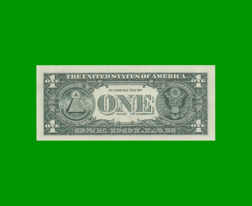 BILLETE DE EEUU 1,00 DOLAR, SELLO VERDE, PICK 544, ESTADO SIN CIRCULAR.- - Imagen 2