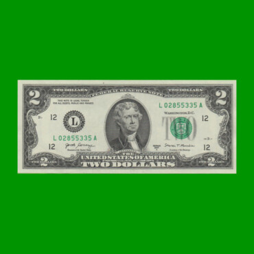 BILLETE DE EEUU 2,00 DOLAR, SELLO VERDE, PICK 545, ESTADO SIN CIRCULAR.-