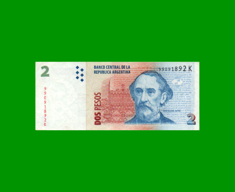 PESOS CONVERTIBLES 2do DISEÑO $2,00, BOT 3240, AÑO 2013, ESTADO MUY BUENO+ .-