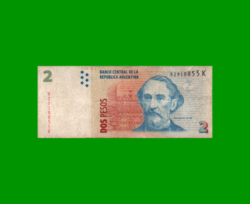 PESOS CONVERTIBLES 2do DISEÑO $2,00, BOT 3239, AÑO 2010, ESTADO BUENO.-