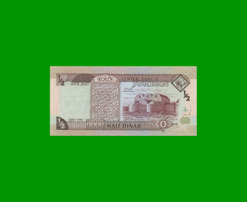 BILLETE DE JORDANIA 1/2 DINAR, PICK 28b, ESTADO SIN CIRCULAR.- - Imagen 2