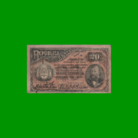 BILLETE FRACCIONARIO 0,20 CTVOS, NC 356c, AÑO 1883, ESTADO BUENO.-