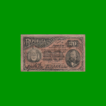 BILLETE FRACCIONARIO 0,20 CTVOS, NC 356c, AÑO 1883, ESTADO BUENO.-