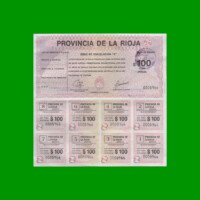 BONO DE LA RIOJA $100,00 SERIE A, AÑO 1995, ESTADO EXCELENTE.-