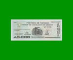BONO DE TUCUMAN 5.000,00 AUSTRALES, EC 123, AÑO 1990, ESTADO SIN CIRCULAR.-