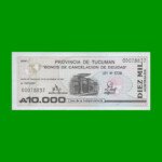 BONO DE TUCUMAN 10.000,00 AUSTRALES, EC 127, AÑO 1990, ESTADO SIN CIRCULAR.-