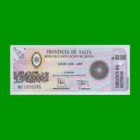 BONO DE SALTA 50.000,00 DE AUSTRALES, EC 083, AÑO 1990, ESTADO SIN CIRCULAR.-