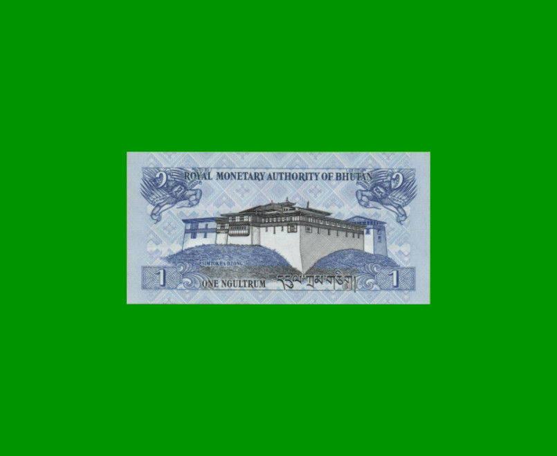 BILLETE DE BHUTAN 1 NGULTRUM, PICK 27b, AÑO 2013, ESTADO SIN CIRCULAR.- - Imagen 2