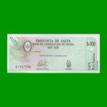 BONO DE SALTA $a100,00, EC 001, AÑO 1985, ESTADO SIN CIRCULAR.-
