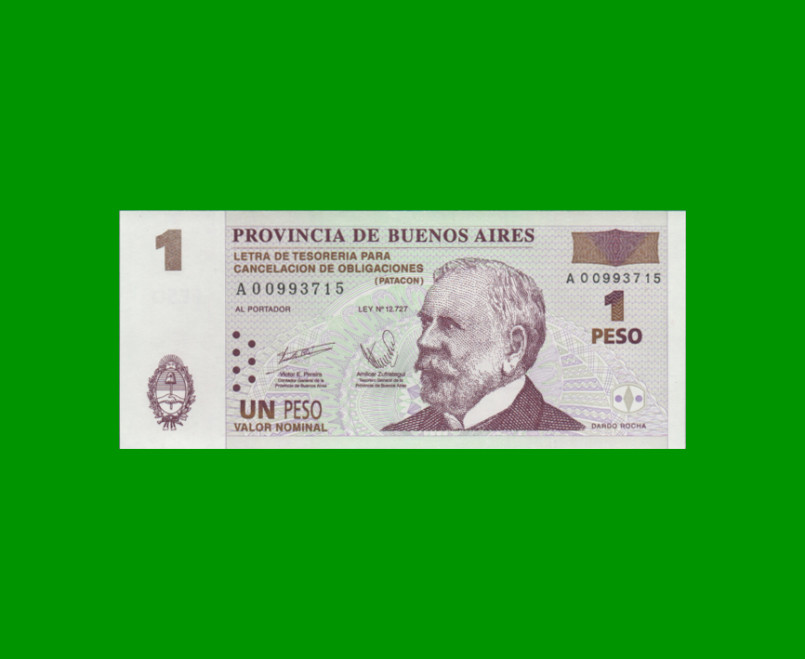 BONO DE BUENOS AIRES $1,00, EC 211, AÑO 2001, ESTADO SIN CIRCULAR.-