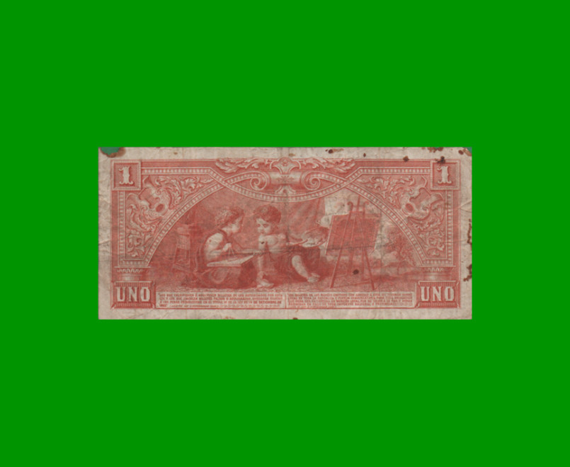 BILLETE PROVINCIA DE CORRIENTES $ 1,00 RESELLO 1897, PICK S1131, AÑO 1888, ESTADO REGULAR.- - Imagen 2