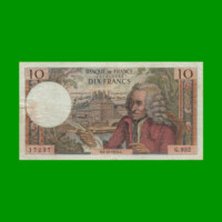 BILLETE DE FRANCIA 10 FRANCOS, PICK 147d, AÑO 1973, ESTADO MUY BUENO.-
