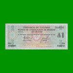 BONO DE TUCUMAN 1,00 AUSTRAL, EC 094, AÑO 1985, ESTADO SIN CIRCULAR.-