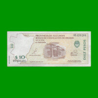 BONO DE TUCUMAN $ 10,00, EC NO CATALOGADO, SERIE G, ESTADO MUY BUENO+.-