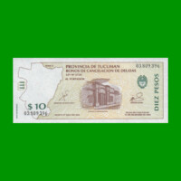 BONO DE TUCUMAN $ 10,00, EC NO CATALOGADO, SERIE G, ESTADO SIN CIRCULAR.-