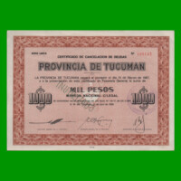 BONO DE TUCUMAN MONEDA NACIONAL $ 1.000,00, EC NO CATALOGADO, AÑO 1966, ESTADO EXCELENTE.-