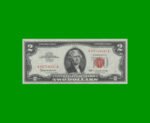 BILLETE DE EEUU 2,00 DOLARES, SELLO ROJO, PICK 382a, ESTADO EXCELENTE+.-