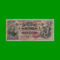 BILLETE PROVINCIA DE CORRIENTES $ 1,00 RESELLO 1897, PICK S1131, AÑO 1888, ESTADO MUY BUENO.-