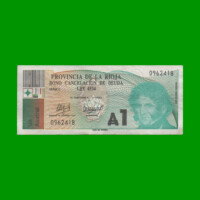 BONO DE LA RIOJA 1,00 DE AUSTRAL, EC 031, AÑO 1987, ESTADO MUY BUENO.-