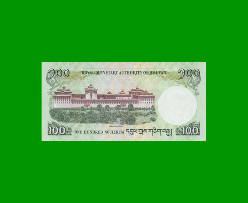 BILLETE DE BHUTAN 100 NGULTRUM, PICK 32b, AÑO 2011, ESTADO SIN CIRCULAR.- - Imagen 2