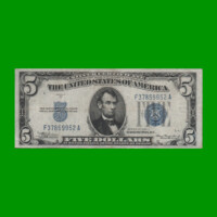 BILLETE DE EEUU 5,00 DOLARES, SELLO AZUL, PICK 414Aa, ESTADO MUY BUENO.-