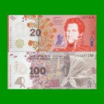 BILLETE, PESOS TERCER DISEÑO $20,00 Y $100,00, FASCIMIL, ESTADO SIN CIRCULAR.-