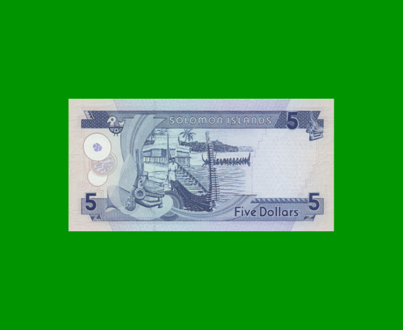 BILLETE DE ISLAS SALOMON 5 DOLARES,  PICK 19, ESTADO SIN CIRCULAR.- - Imagen 2