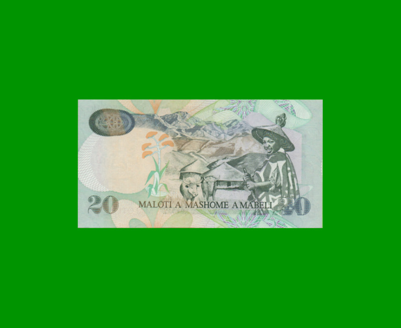 BILLETE DE LESOTHO 20 MALOTI, PICK 16c, AÑO 2001, ESTADO SIN CIRCULAR.- - Imagen 2