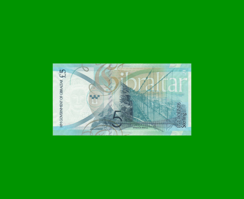 BILLETE DE GIBRALTAR 5 LIBRAS, PICK 42, AÑO 2020 ESTADO SIN CIRCULAR.- - Imagen 2