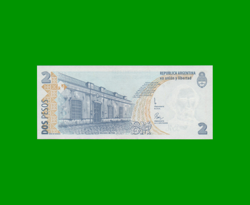 PESOS CONVERTIBLES 2do DISEÑO $2,00, BOT 3201, AÑO 1997, ESTADO EXCELENTE+.- - Imagen 2