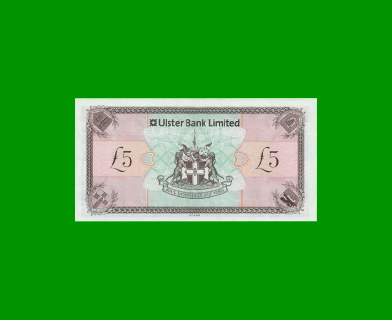 BILLETE DE IRLANDA DEL NORTE 5 LIBRAS, PICK 340b, AÑO 2013 ESTADO SIN CIRCULAR.- - Imagen 2