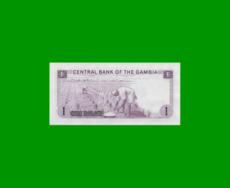 BILLETE DE GAMBIA 1 DALASIA, PICK 4f, ESTADO SIN CIRCULAR.- - Imagen 2