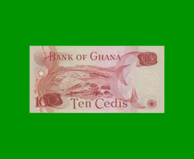 BILLETE DE GHANA 10 CEDIS, PICK 16f, AÑO 1978 ESTADO SIN CIRCULAR.- - Imagen 2